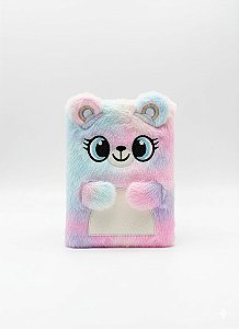 CADERNO PELÚCIA URSO COLORIDO A5