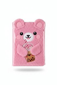 CADERNO PELÚCIA URSO ROSA