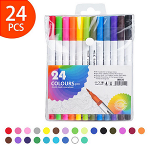 BRUSH PEN 24 CORES