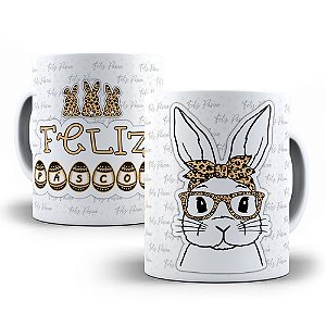 CANECA PASCOA COELINHO COM OCULOS