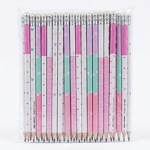 LÁPIS HB ESTAMPADO S2 - RESINA PLÁSTICA REDONDO COM BORRACHA KIT C/36 UNID BRW