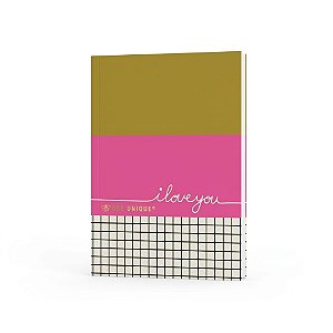 CADERNO A5 32 FLS -  I LOVE YOU BEE UNIQUE