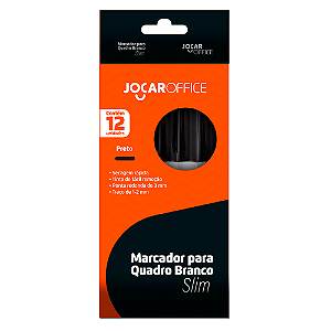 CANETÃO MARCADOR PARA QUADRO BRANCO SLIM PRETO CX/12 LEO E LEO