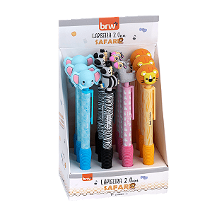 LAPISEIRA PLÁSTICA DIVERT SAFARI 2,0MM CX C/12UNID BRW