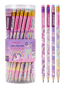 LAPIS GRAFITE HB RESINA UNICORNIO RED C/ BORR - POTE C/72 UNID LEO E LEO