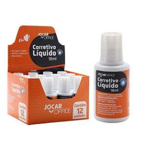 CORRETIVO LIQUIDO BASE DE AGUA 18ML CX/12 JOCAR OFFICE