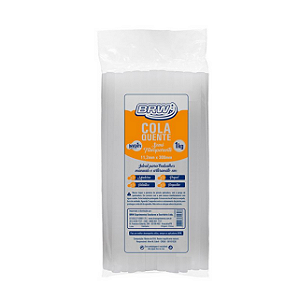 BASTÃO DE COLA QUENTE SEMI TRANSPARENTE - GROSSO - 11,2X300MM - PCT C/ 1KG BRW