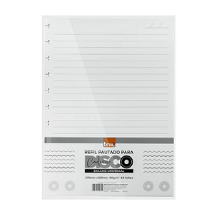 REFIL MIOLO BRANCO CAD DISCO PAUT - 272 X 200 - 200FLS  C/40FLS BRW