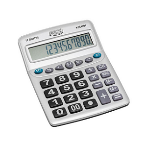 CALCULADORA GRANDE 12 DÍGITOS - PRATA BRW