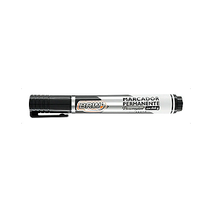 MARCADOR PERMANENTE RECARREGÁVEL COM TINTA - PRETO- LINHA PRIME -  UNIDADE BRW