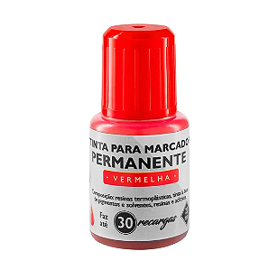 TINTA PARA MARCADOR PERMANENTE VERMELHO - 20ML UNIDADE BRW