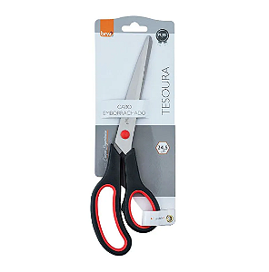TESOURA DE AÇO INOX 24,5CM CABO EMBORRACHADO  - BLISTER C/ 1UN BRW