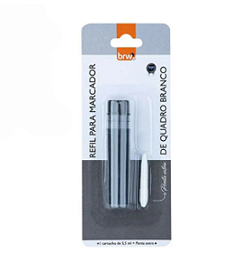 REFIL PARA MARCADOR DE QUADRO BRANCO COR PRETO - (5,5ML + PONTA) -  UNIDADE BRW