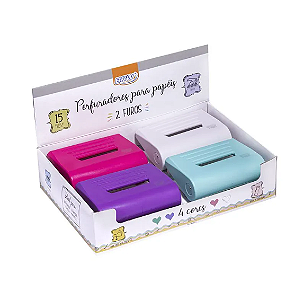 PERFURADOR DE PLÁSTICO 2 FUROS PARA 15 FLS - BASE DE 12,2CM - UNIDADE BRW