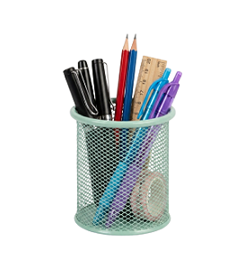 PORTA CANETA ARAMADO REDONDO - VERDE PASTEL BRW