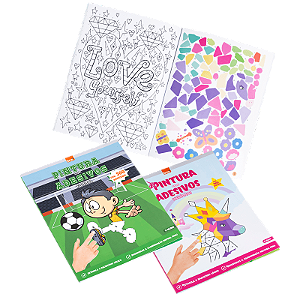 LIVRO DE PINTURA COM ADESIVOS - FUTEBOL E UNICORNIOS - UNIDADE BRW