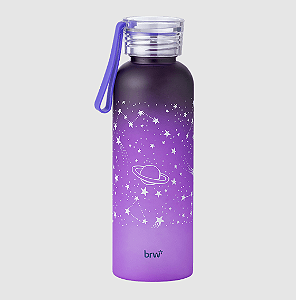 GARRAFA PLÁSTICA ESTAMPADA C/ ALÇA NA TAMPA - 500ML - DEGRADÊ ESTRELA -  UNIDADE BRW