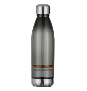 GARRAFA PLÁSTICA ESTAMPADA C/ TAMPA AL - 700ML - PRETO UNIDADE BRW