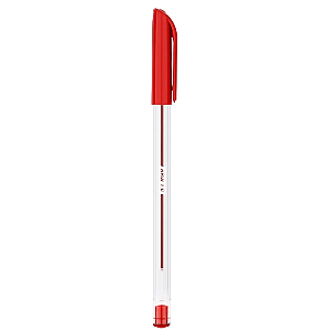 CANETA ESFEROGRÁFICA 1.0MM MID VERMELHA CORPO SEXTAVADO - UNIDADE BRW