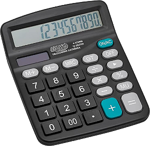CALCULADORA GRANDE 12 DÍGITOS - PRETA UNIDADE BRW