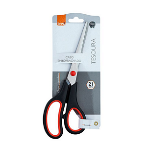 TESOURA DE AÇO INOX 21CM CABO - BLISTER C/ 1UN BRW