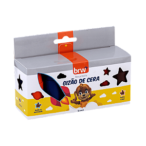 GIZ DE CERA GIZÃO 12 CORES - CX C/ 12 GIZ UNIDADE BRW