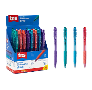 CANETA ESFEROGRAFICA DROP RET 1.0 CX C/ 36UN TRIS