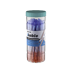 CANETA ESFEROGRAFICA DOBLE BICOLOR BAZZE PT C/24UN