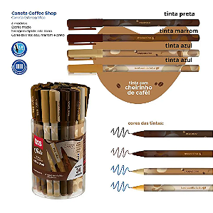 CANETA ESF HOLIC COFFEE 1.0 CHEIRINHO DE CAFÉ TRIS PT C/ 24 UN