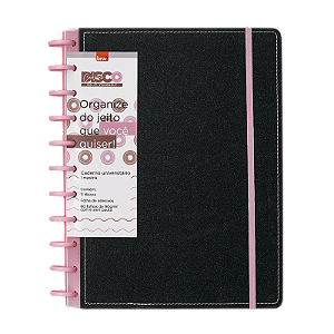 CADERNO DISCO GLITTER PRETO - 280X215 - 80 FOLHAS BRW