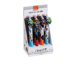 CANETA ESFEROGRÁFICA DIVERT GEL APAG 0.7MM CARS CX C/12 UNIDADES