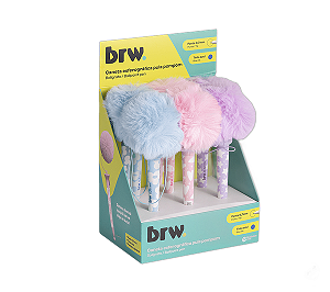 CANETA ESFEROGRÁFICA 0.7MM PULA POMPOM BRW CX C/6 UNIDADES