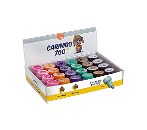 CARIMBO PLÁSTICO INFANTIL ZOO BRW CX C/24 UNIDADES