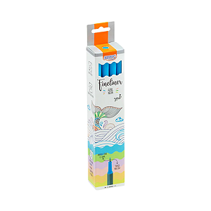 CANETINHA HIDROGRÁFICA FINE LINER 0.4MM AZUL NEON BRW CX C/12 UNIDADES