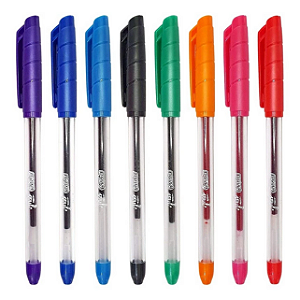 CAIXA C/ 36 CANETAS ESFEROGRÁFICAS GEL 1.0MM - CORES SORTIDAS BRW