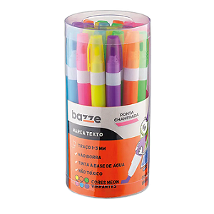 MARCA TEXTO NEON PT C/24 UNID BAZZE