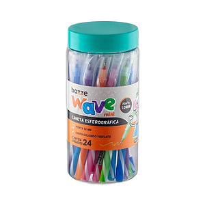 CANETA ESF WAVE 1.0 MINI PT C/24 UNID BAZZE