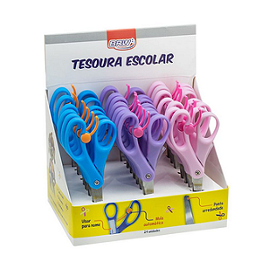 TESOURA ESCOLAR DE AÇO 13CM C/ MOLA BRW