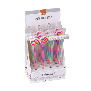 CANETA ESFEROGRÁFICA DIVERT GEL 0.7MM - CUTE CX C/12 UNID BRW