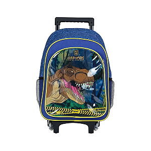MOCHILA COM CARRINHO - POLIÉSTER - 1 COMPART. + 2 BOLSOS LATERAIS - RAPTOR - AZUL E AMARELO BRW