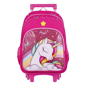 MOCHILA COSTAL COM CARRINHO MAGIC - POLIÉSTER - 1 COMPART + 2 BOLSOS LATERAIS BRW