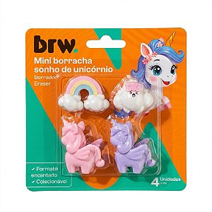 MINI BORRACHA SONHO DE UNICÓRNIO 4 FORMATOS UNIDADE BRW