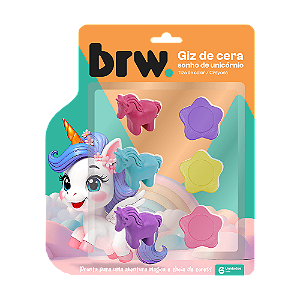 GIZ DE CERA FORMATOS SONHO DE UNICÓRNIO 6 CORES UNIDADE BRW