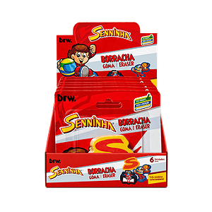 BORRACHA SENNINHA PERSONAGENS SORTIDOS CX C/6 UNIDADE BRW