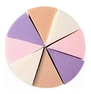 ESPONJA P/ MAQUIAGEM TRIANGULO 8 PEÇAS
