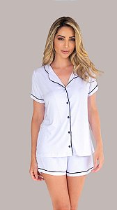 Branco e Preto - Pijama Americano Curto