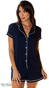 Azul Marinho - Pijama Americano Curto