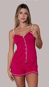 Rosa Vivo - Pijama Americano Curto de Alcinha