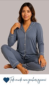 Azul Jeans- Pijama Americano Longo