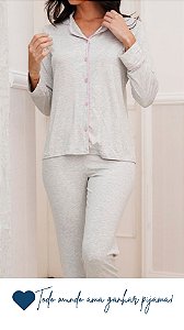 Cinza Mescla - Pijama Americano Longo